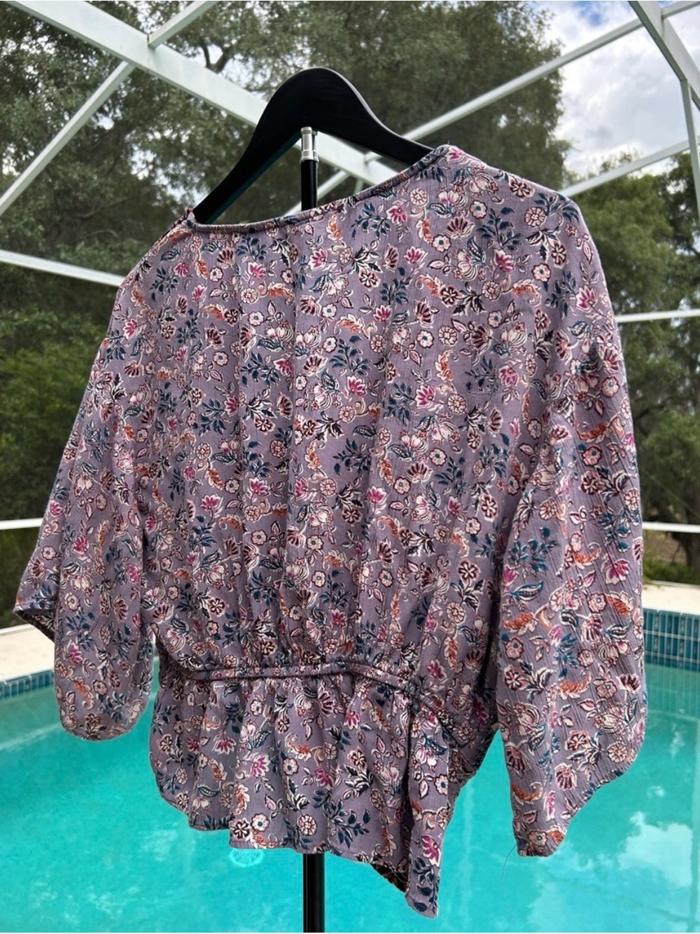 2 Items: Rachel Roy Print Geometric Long Sleeve Blouse AND LOLA P. Crop Boho - Picture 7 of 7